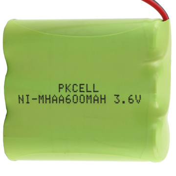 as baterias recarregáveis ​​do AA NI-MH do pkcell 3.6v 600mAh embalam com preço de fábrica